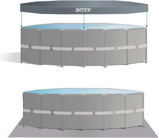 Intex Ultra XTR Frame Round Metal Pool 24ft x 52in With Sand Filter Pump- 26340NP 
