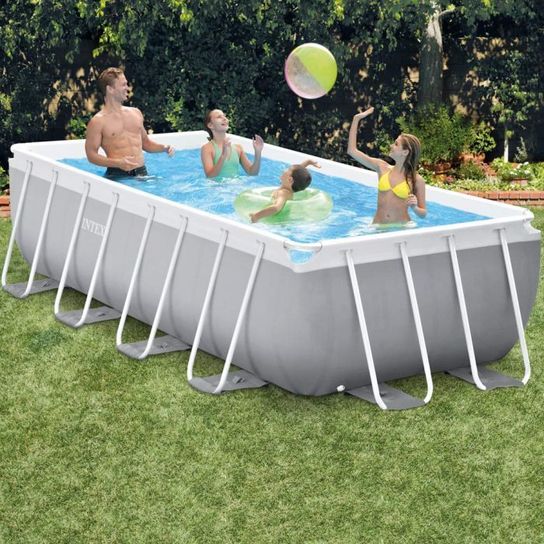 Intex Prism Metal Frame Rectangular Pool 13ft 1 1/2in x 6ft 6 3/4in x 39 1/2in - 26788NP 