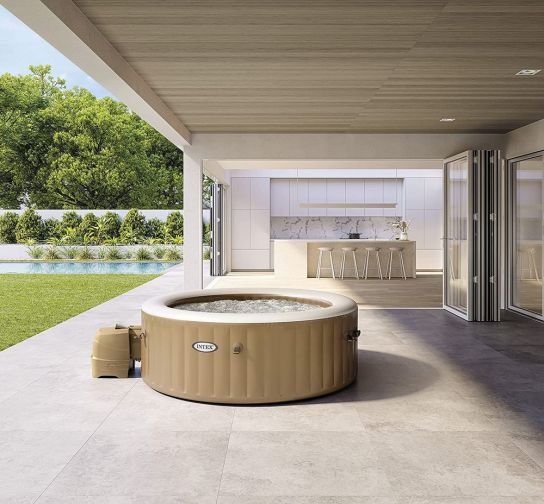 Intex PureSpa Bubble Round 8 Person Inflatable Hot Tub 
