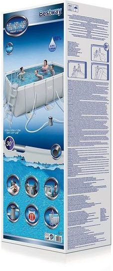 Steel Pro Rectangular Frame Pool With Pump - 13ft 6in x 6ft 7in x 48in by Bestway