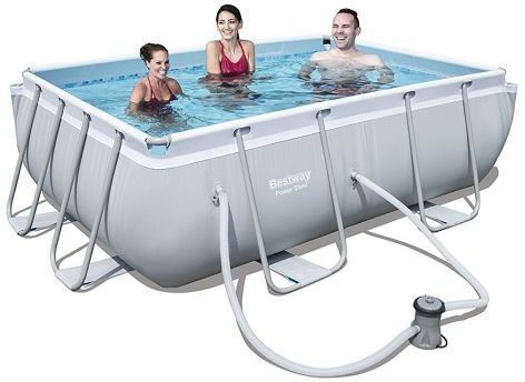 Power Steel Rectangular Frame Pool With Pump - 9ft 3in x 6ft 5in x 33in by Bestway