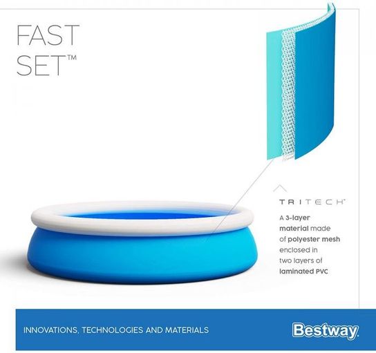 Bestway Fast Set Round Inflatable Pool 6ft x 20" No Pump - 57392