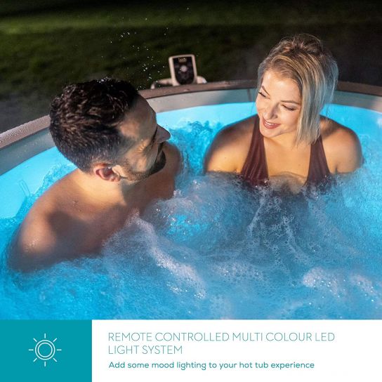 Lay-Z-Spa Paris Hot Tub Inflatable Spa with Built In LED Light System & Freeze Shield Technology