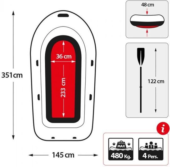 Seahawk 4 Boat Set Wiith Oars And Pump by Intex