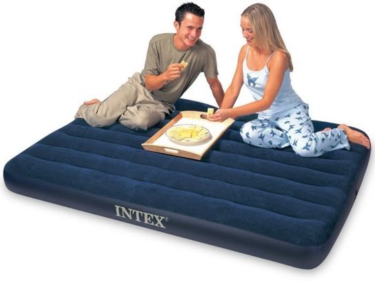 Full Size Easy Inflate Classic Downy Air Bed 75" x 54" by Intex