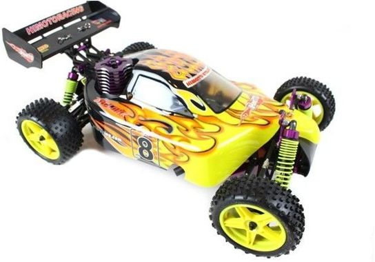 Radio Controlled Himoto Syclone Nitro Powered Racing Buggy - Sun Fire