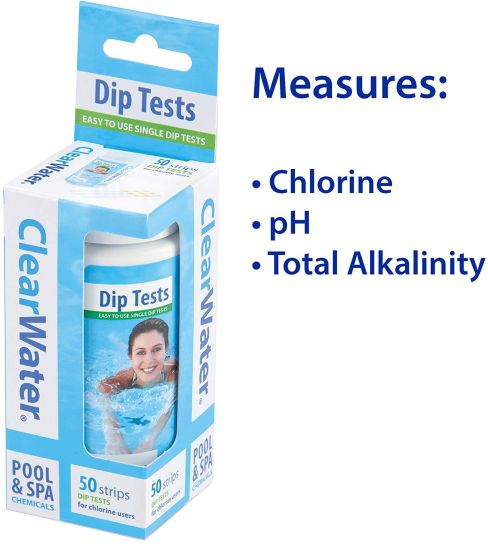 Clearwater CH0043 50 Dip Test Strips for Swimming Pool and Spa Treatment