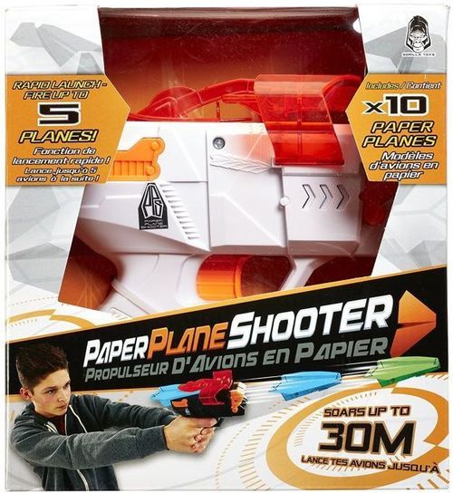 The Ultimate Paper Plane Launcher Shooter Toy - White and Orange