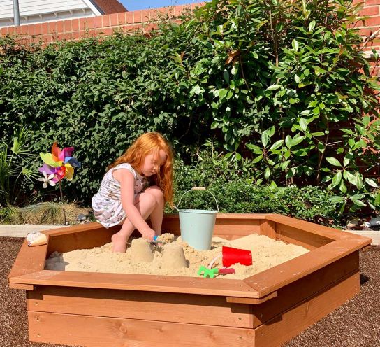 Hexagonal Wood Sand Box 