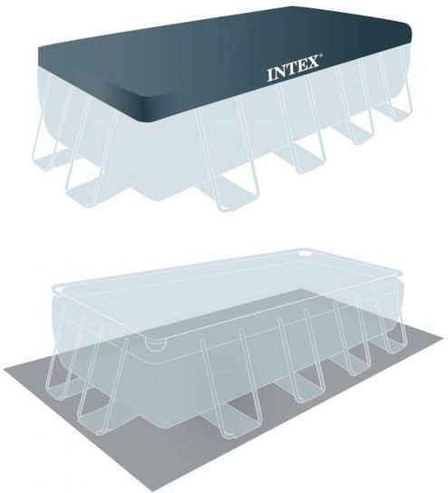 Intex Prism Metal Frame Rectangular Pool 16ft x 8ft x 42in - 26792NP  
