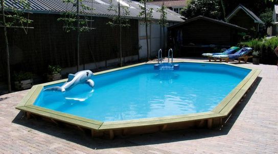 Stretched Octagonal Wooden Pool - 4m x 6.4m by Doughboy