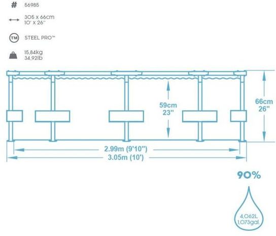 Steel Pro Animal Look Metal Frame Round Pool 10ft x 26in (No Pump)- 56985