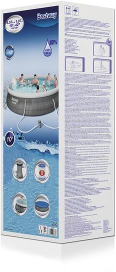 Fast Set Round Inflatable Pool With Filter Pump - 15ft x 42in by Bestway