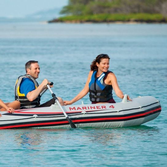 Intex Mariner 4 Inflatable Dinghy Boat With Oars and Pump