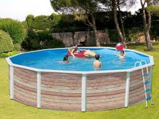 White Coral Pine Wood Effect Steel Pool - 3.5m x 1.2m