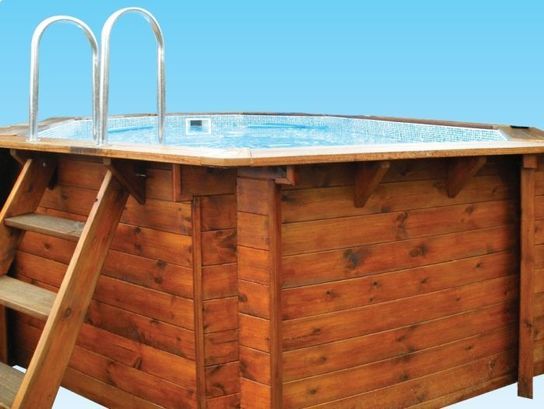 Eco Stretched Octagonal Wooden Pool - 7.2m x 5m by Plastica