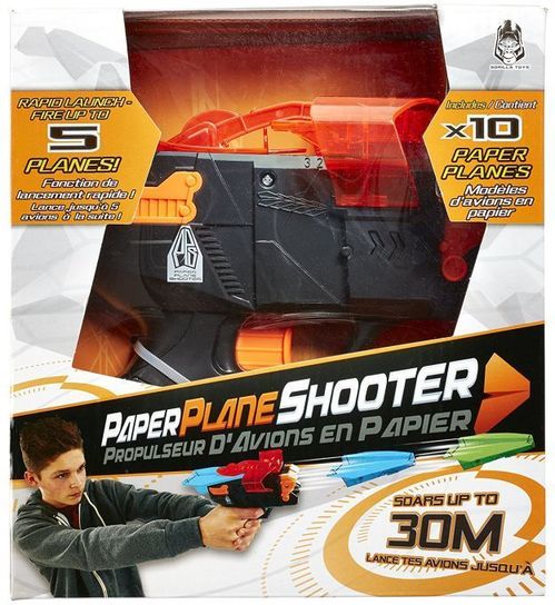 The Ultimate Paper Plane Launcher Shooter Toy - Black and Orange
