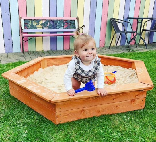 Hexagonal Wood Sand Box 