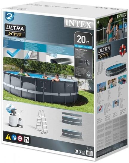 Intex Ultra XTR Frame Round Metal Pool 20ft x 48in With Sand Filter Pump- 26334NP  