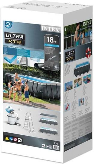 Intex Ultra XTR Frame Rectangular Pool 18ft x 9ft x 52in - 26356NP  