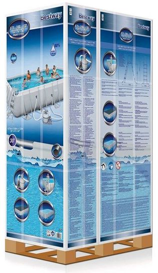 Bestway Power Steel Rectangular Frame Pool Set - 22ft x 12ft x 52in 