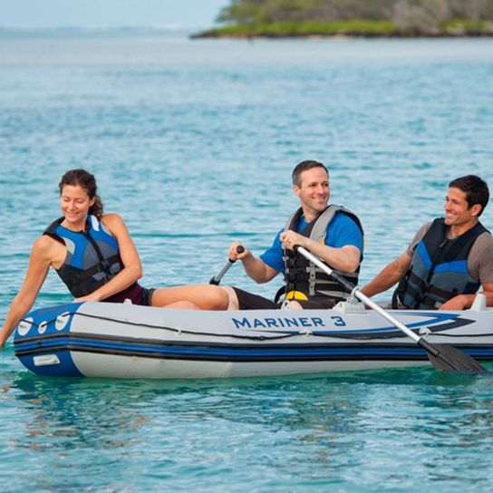 Intex Mariner 3 Inflatable Dinghy Boat With Oars and Pump