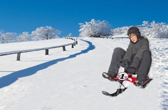 Snow Bike Red Sledge Toboggan 