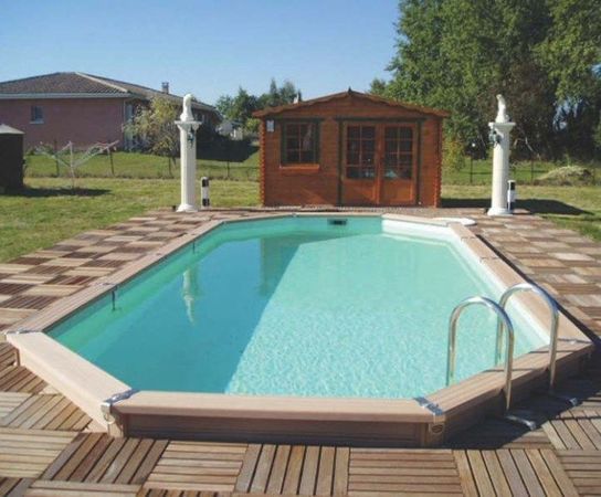 Azteck Maxiwood Rectangular Wooden Pool - 4m x 8.9m by Zodiac