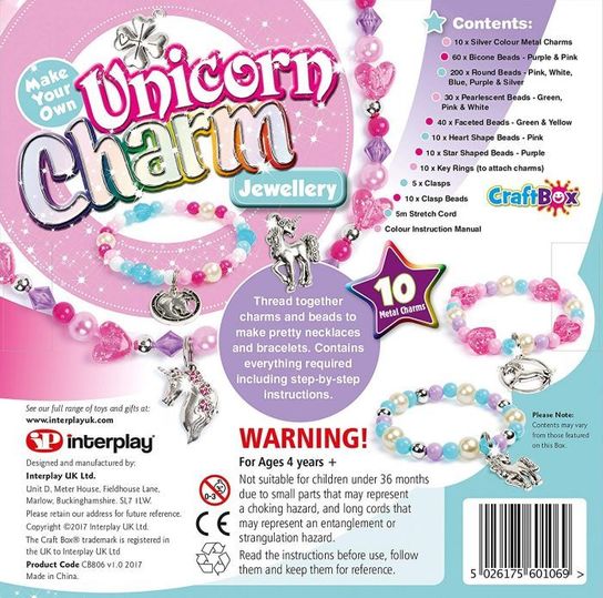CRAFT BOX UNICORN CHARM JEWELLERY