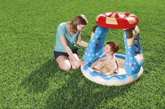 Candyville Toddler Inflatable Paddling Pool with Sunshade