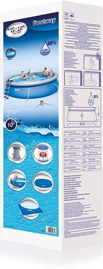 Fast Set Round Inflatable Pool Package - 57294 - 15ft x 42in by Bestway