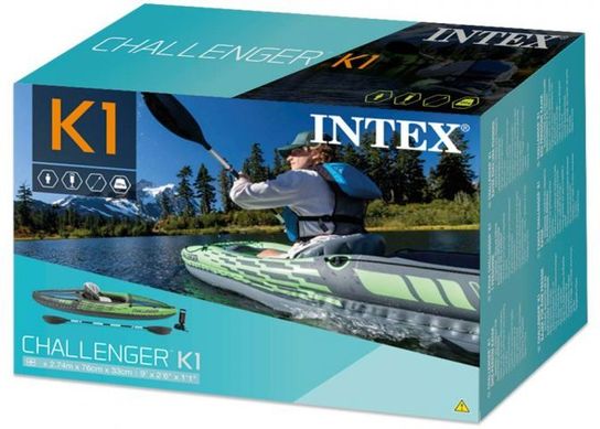 1 Challenger Kayak 1 Man Inflatable With Oars - 68305 by Intex