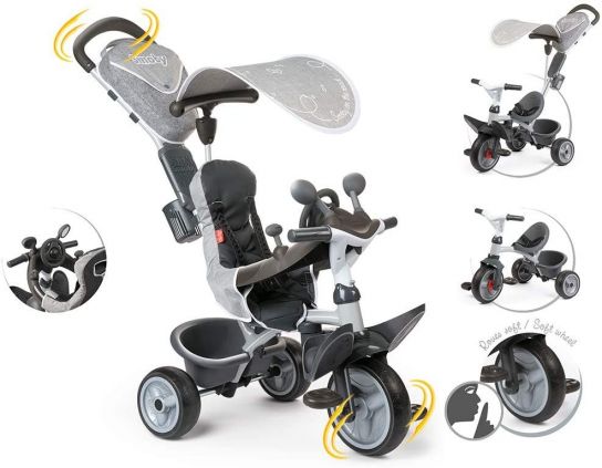 Smoby Baby Driver Comfort Grey Tricycle