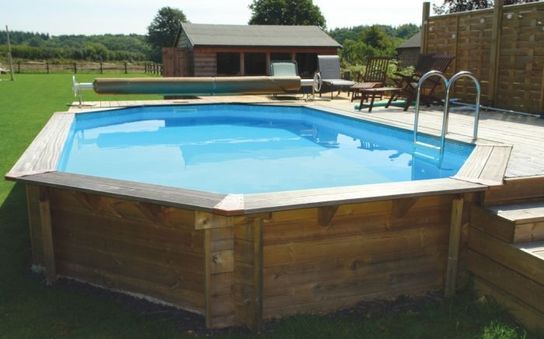 Eco Stretched Octagonal Wooden Pool - 7.2m x 5m by Plastica