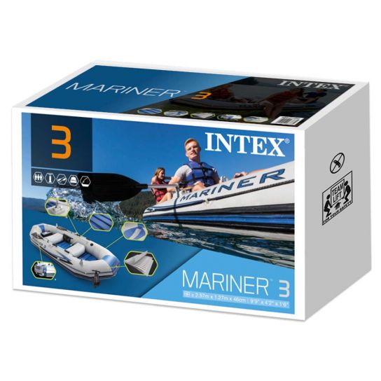 Intex Mariner 3 Inflatable Dinghy Boat With Oars and Pump