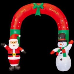 2.4m Inflatable Arch with Santa and Snowman Waving