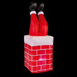 1.6m Inflatable Santa Stuck in Chimney with Moving Legs
