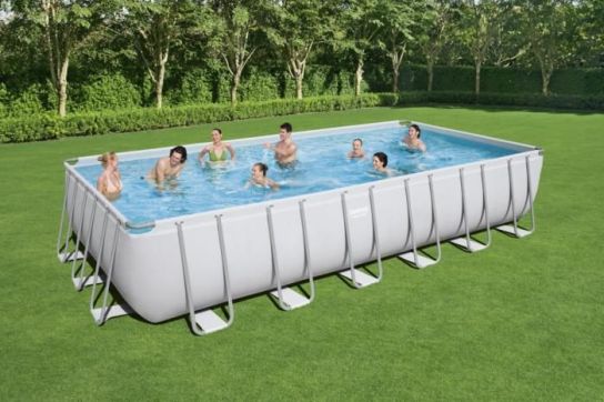 Steel Pro Rectangular Frame Pool With Pump - 24ft x 12ft x 52in by Bestway