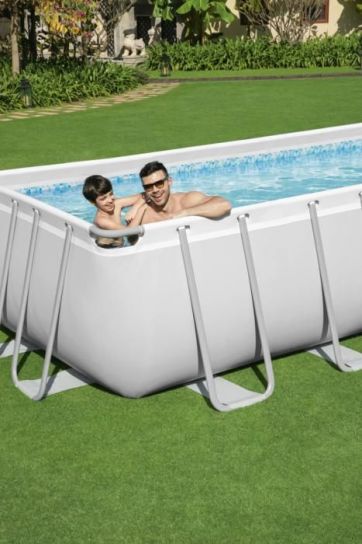 Steel Pro Rectangular Frame Pool With Pump - 24ft x 12ft x 52in by Bestway
