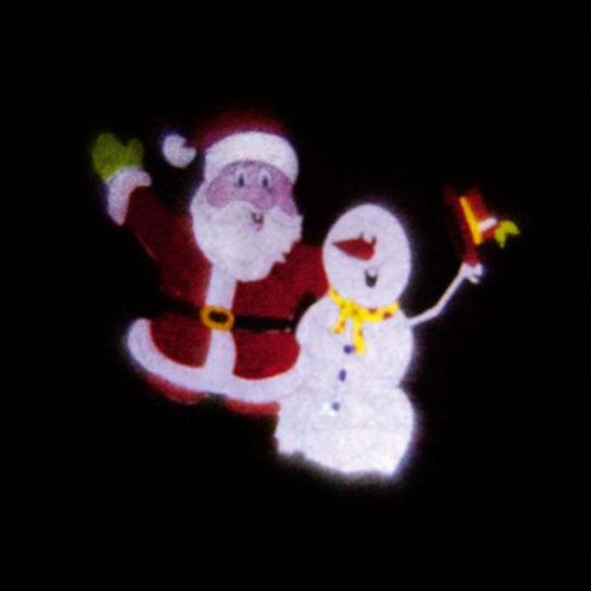 31cm Animated Colour Projector Santa and Snowman