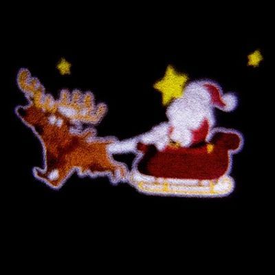 31cm Animated Colour Projector Santa Sleigh and Reindeer