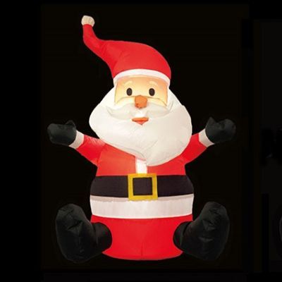 1.1m Inflatable Xmas Character Santa and Snowman