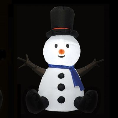 1.1m Inflatable Xmas Character Santa and Snowman