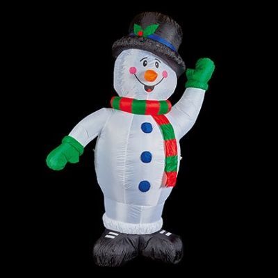 1.2m Inflatable Snowman with Top Hat and Scarf