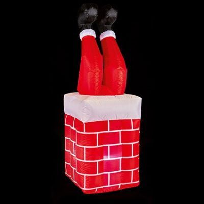 1.6m Inflatable Santa Stuck in Chimney with Moving Legs