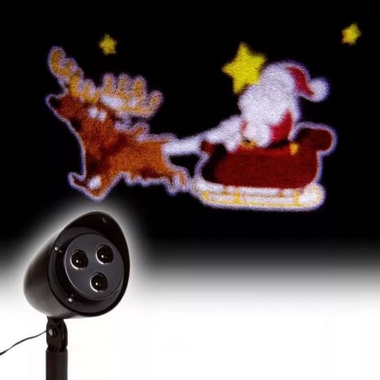 31cm Horizontal Scrolling Projector with Reindeer & Sleigh